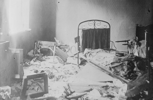Room in villa at Tilsit occupied by Russian officers, between c1914 and c1915. Creator: Bain News Service.
