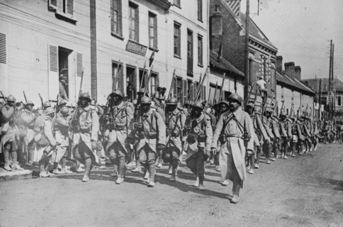 Senegalese troops in France, between 1914 and 1918. Creator: Bain News Service.