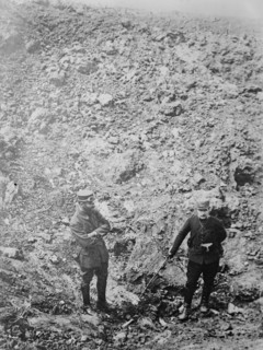 Bomb crater in France, between c1915 and 1918. Creator: Bain News Service.