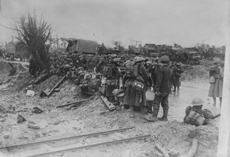 British troops resting on road, between c1915 and 1918. Creator: Bain News Service.