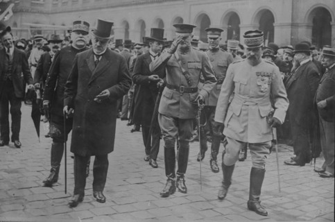 Joffre, Sharp, Pershing, Paris, July 4, 1917, 4 Jul 1917. Creator: Bain News Service.