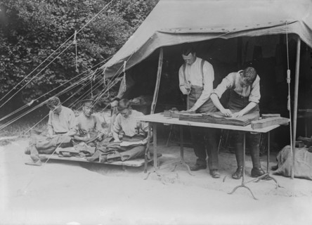 British training, tailor shop, 17 Aug 1917. Creator: Bain News Service.