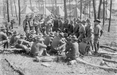 Learning pistol firing, Camp Upton, 15 Sept 1917. Creator: Bain News Service.