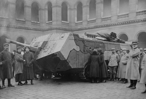 New type French Tank, camouflaged, 1917 or 1918. Creator: Bain News Service.