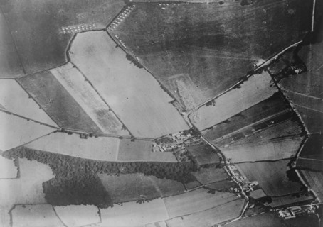Wrecked Zeppelin from plane in Eng. [i.e. England], 1916. Creator: Bain News Service.