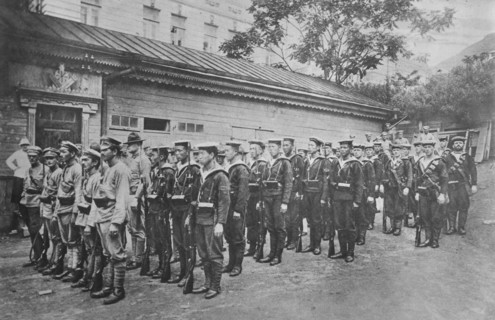 Vladivostock [i.e. Vladisvostok], Allied troops, Nov 1918. Creator: Bain News Service.