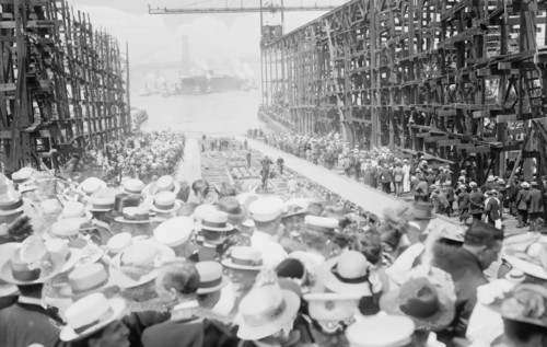 Launch of ARIZONA, between c1910 and c1915. Creator: Bain News Service.