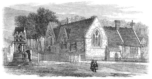 St. Mary's National Schools and new drinking-fountain at Chatham, 1864. Creator: Unknown.