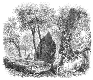 The British Association at Bath: Druidical stones in an orchard at Stanton Drew, 1864. Creator: Unknown.