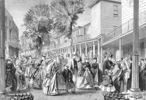 The promenade on the Pantiles, Tunbridge Wells, 1864. Creator: W Thomas.
