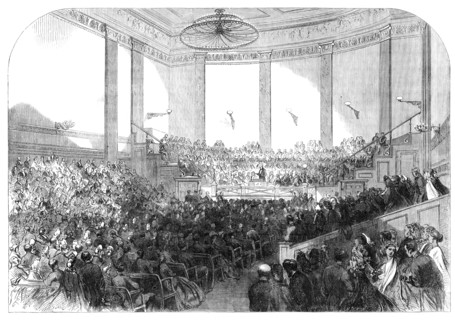 The Social Science Congress at New York: Lord Brougham...delivering his address…, 1864. Creator: Mason Jackson.