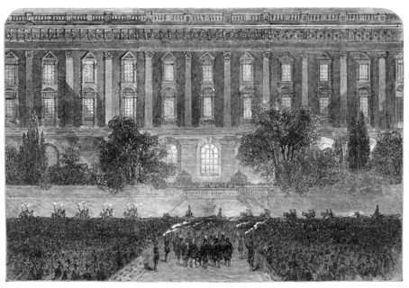 Visit of the Prince and Princess of Wales to Sweden: torchlight procession to…Royal Palace…, 1864. Creator: Unknown.