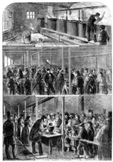 The Cotton Famine: the Society of Friends' soup-kitchen...Lower Moseley-street, Manchester, 1862. Creator: Unknown.