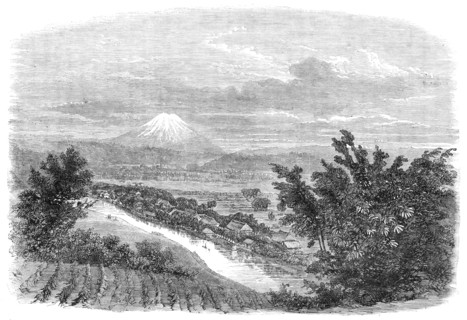 Scenes in Japan: the mountain Fusiyama, viewed from near Yokohama, 1864. Creator: Mason Jackson.