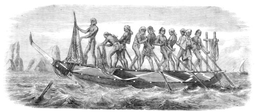 Scenes in Japan: a Japanese whaling-boat, 1864. Creator: Unknown.