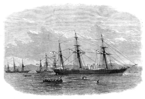 The late outrage on the Neutrality of Brazil: The Florida…and the Wachusetts…Bahia Harbour, 1864. Creator: Smyth.