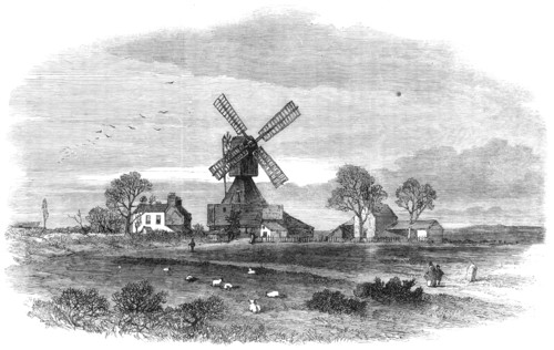 The Old Mill on Wimbledon-Common, lately removed, 1864. Creator: Mason Jackson.