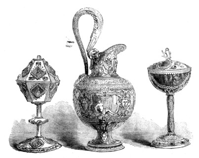The Loan Collection, South-Kensington: Pyx, ewer, cup, 1862. Creator: Unknown.