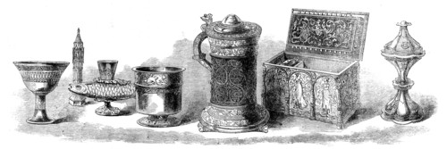The Loan Collection, South-Kensington: Cups, tankard, casket, salt, 1862. Creator: Unknown.