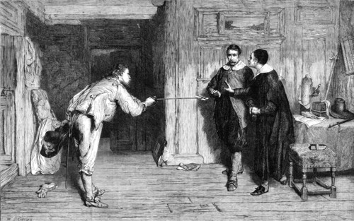 The Challenge: A Puritan’s Struggle between Honour and Conscience, by W. G. Orchardson..., 1864. Creator: W Thomas.