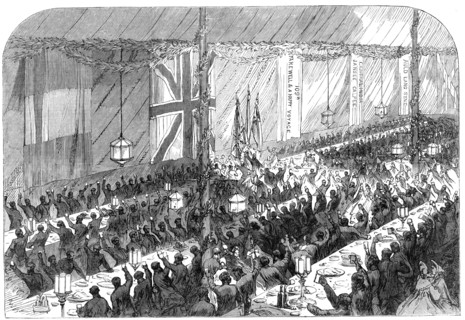Farewell banquet to the 109th Regiment at Kurrachee, 1864. Creator: Unknown.