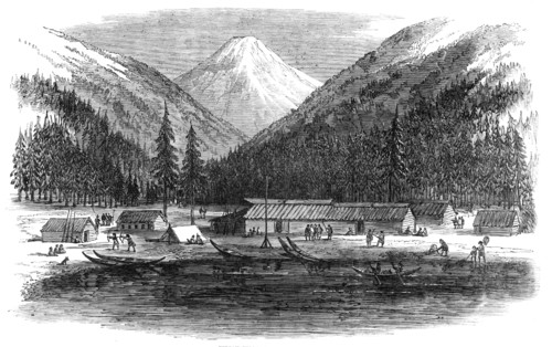 Sketches in British Columbia: Indian village, Douglas Lake, 1864. Creator: Unknown.