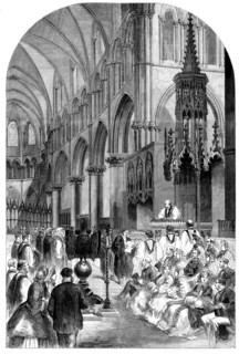 Enthronisation of the Most Rev. Dr. Charles Thomas Longley, Lord Archbishop of Canterbury..., 1862. Creator: Unknown.