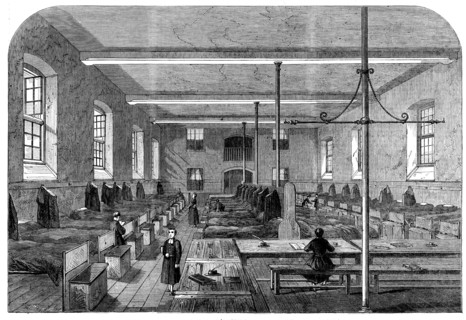 The Great Schools of England: one of the dormitories at Christ's Hospital School, 1862. Creator: Unknown.