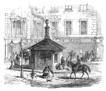 Turnpike-gates in and near London just demolished: Notting-hill Gate, 1864. Creator: Unknown.