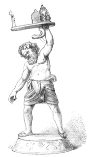 Recent discoveries in the buried city of Pompeii: statuette of Silenus, 1864. Creator: Unknown.
