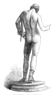 Recent discoveries in the buried city of Pompeii: statuette of Narcissus, 1864. Creator: Unknown.