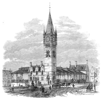 New covered market at Darlington, 1864. Creator: Unknown.