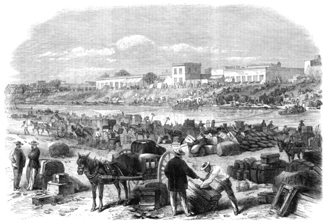 The War in America: the Confederates quitting Brownsville, Texas..., 1864. Creator: Unknown.