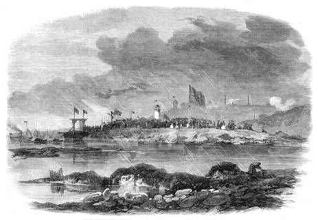 Laying the Foundation-Stone of the Low-Lights Dock at Tynemouth, 1864. Creator: Unknown.