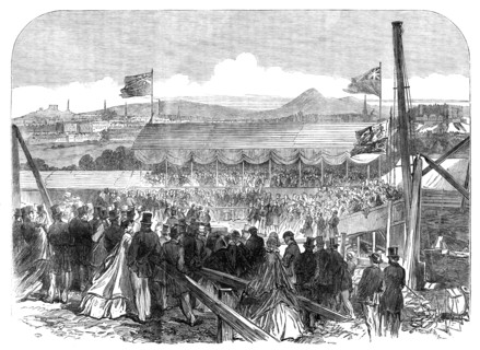 Laying the Foundation-Stone of the Fettes College, Edinburgh, 1864. Creator: Unknown.