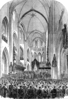 Burial of the late King of Denmark: the coffin being borne to the mausoleum..., 1864. Creator: Unknown.