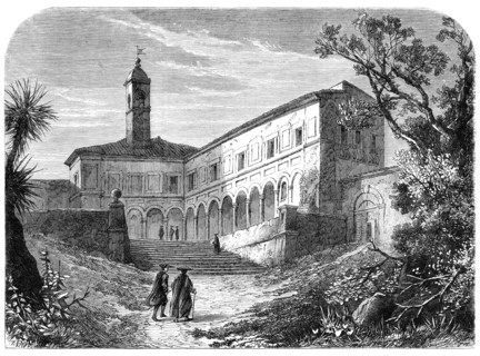 The Convent of St. Onofrio, near Rome, in which Tasso died, 1864. Creator: Mason Jackson.