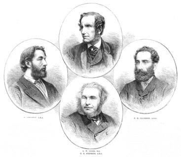 F. Leighton, A.R.A., E. W. Cooke, R.A., E. B. Stephens, A.R.A., P. H. Calderon, A.R.A., 1864. Creator: Unknown.