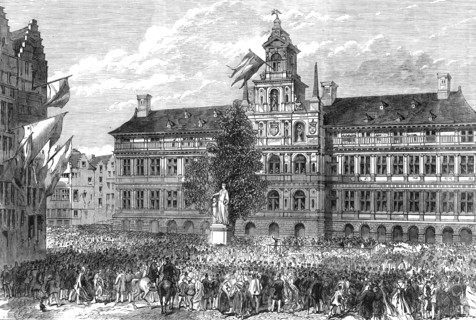 Grand Festival of the Municipality and Royal Academy of Antwerp…Antwerp Crowning Teniers, 1864. Creator: Unknown.