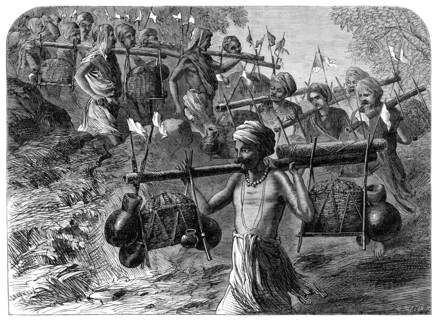 Ganges pilgrims passing a ghaut, 1864. Creator: Mason Jackson.