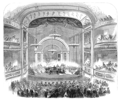 The British Association at Bath: Sir Charles Lyell delivering the presidential address..., 1864. Creator: Unknown.