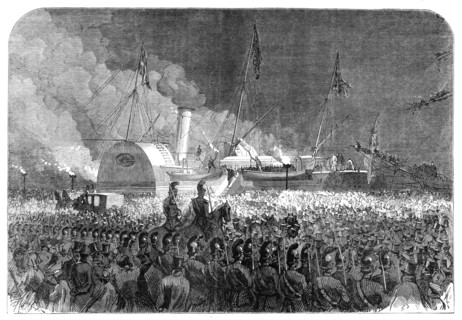 Visit of the Prince and Princess of Wales to Sweden: embarkation in the royal yacht Osborne…, 1864. Creator: Unknown.
