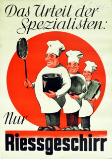 The Specialists' Verdict: Only Riess Dishes, 1930s. Creator: Anonymous.