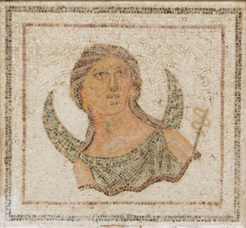 Luna, Goddess of the Moon. Roman Mosaic, 3rd cen. AD. Creator: Classical Antiquities.