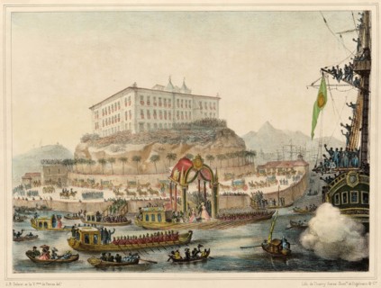 Landing of Archduchess Maria Leopoldina in Rio de Janeiro on 5 November 1817, 1830s. Creator: Debret, Jean-Baptiste (1768-1848).