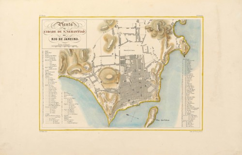 Plan of the city of Rio de Janeiro. From "Voyage pittoresque et historique au Brésil", 1830s. Creator: Debret, Jean-Baptiste (1768-1848).