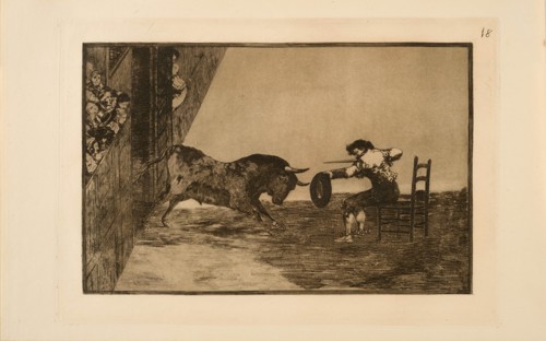 La Tauromaquia: The Daring of Martincho in the Ring at Saragossa, 1815-1816. Creator: Goya, Francisco, de (1746-1828).