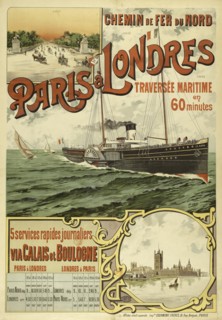 Chemin de fer du Nord. Paris à Londres via Calais, 1890. Creator: Gray (Boulanger), Henri (1858-1924).