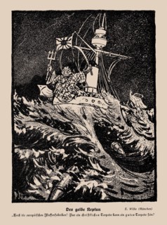 Yellow Neptune. From the magazine "Jugend: Münchner illustrierte Wochenschrift für Kunst...", 1905. Creator: Wilke, Erich (1879-1936).