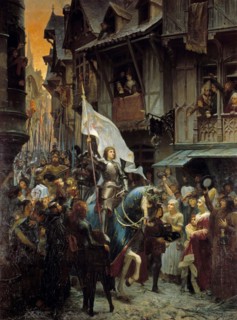 Joan of Arc, victorious over the English, returns to Orleans and is acclaimed by the population,1887 Creator: Scherrer, Jean-Jacques (1855-1916).